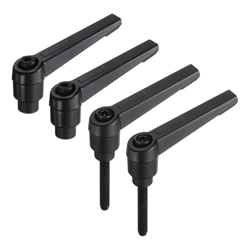 Image of uxcell 4pcs Clamping Lever Adjustable Handle Set Metric M5 x 32mm Male & M5 Female Thread Level Handles Hand Stud Knobs Quick Release Black for Lathe Machinery