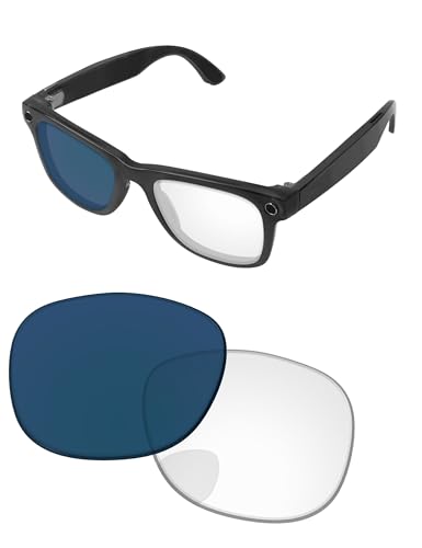 Image of Replacement Lenses for Ray-Ban Meta Wayfarer RW4008 & RW4012 53mm AI Glasses - Photochromic, Anti Blue Light Lens