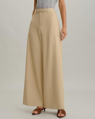 Women Wide Leg Pants High Waist Pants for Office Work Classic Trousers4