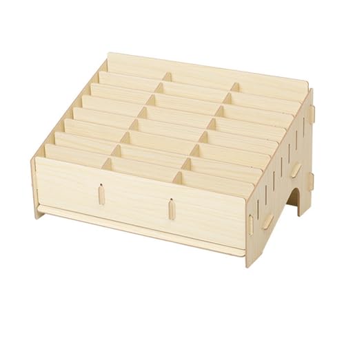 LEMMAN 収納ボックス カードスタンド スマホ収納ラック 木製 12/24/30/36/48マス 多機能 携帯電話 卓上 木製 カード収納 カード立て スマホ収納ラック 収納ケース スマートフォン 小物入れ 整理箱 大容量 学校 試験 オフィス 教室用