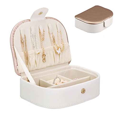 Boîte à bijoux portable et sac de rangement pour organisateur de bagues et colliers