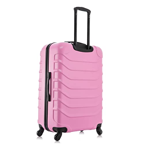 Image of InUSA ENDURANCE Luggage with Spinner Wheels | Durable Lightweight Hardside Suitcase, Spacious Travel Bag with Handle and Trolley | 24-Inch Medium Checked Luggage | Pink