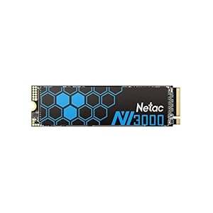 Netac M.2 SSD 250GB Intern - NVMe SSD - PCIE 3.0 M.2 2280 3300 MB/S für PC und Laptop, 3D Nand Schwarz - NV3000 Effiziente Wärmeableitung