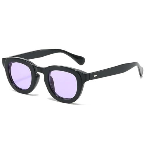 Lunettes de soleil femme rivets UV400 et style vintage rond pour mode luxe