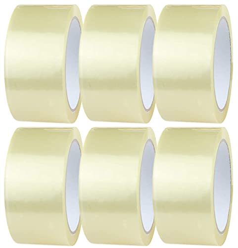 MARKQ Clear Packing Tape | 2 inches x 50 yards Strong Heavy Duty Packaging Tape for Sealing Parcel Boxes Moving Boxes Houses Large Postal Bags Office Supplies [6 Rolls]