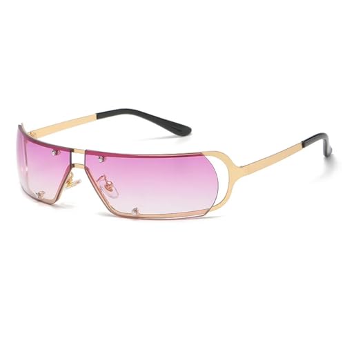Lunettes de soleil punk creuses au design monobloc futuriste et audacieux