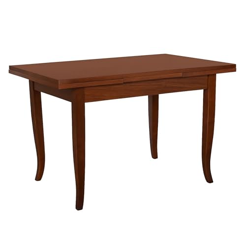 Robusto e con materiali pregiati: la struttura del tavolo è in legno massello di faggio con piano in noce tanganica, che lo rendono solido e capace di mantenere intatto il suo fascino naturale lungo gli anni. Misura cm 130x85x78