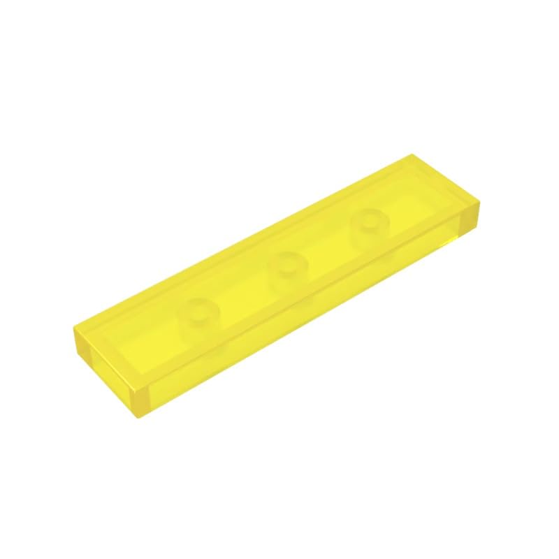 Gobricks 2431 Foundation Plate Tile 1x4 with Groove 50 Pieces GDS-563 Compatible with Lego Building Blocks Color:Trans Yellow — image 1