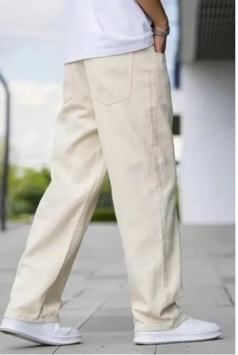 Clyver Men's Beige Mid Rise Straight Fit Jeans - Image 5