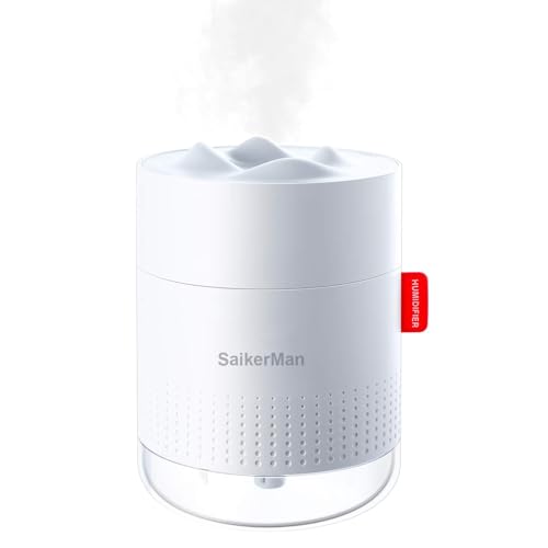 Ultrasonic Mini Humidifier - 500ml Mist Humidifier with Night Light, USB Desktop, Ideal for Babies,...