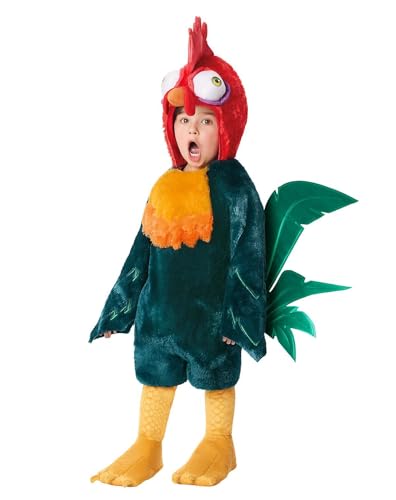 Spirit Halloween Moana Toddler Hei Hei Costume Officially Licensed Hooded Jumpsuit with Attached Tail Unisex Child Size 2T Standard Blue