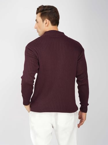 Image of LOQUE Men's Wool Blend Selection Sweater Half Zip High Neck Pullover Warm Casual Winter Wear for Office and Travel
