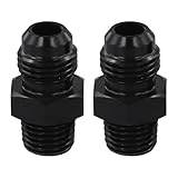 Homeponnew AN6-Stecker auf NPT-Adapter, gerade, schwarze Oberfläche, 2er-Pack für Hydraulik- und Automobilanwendungen