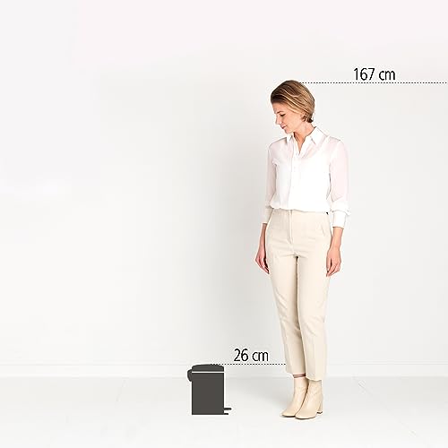 Brabantia Step-On Trash Can | Platinum | 5.3 Gallon / 20L | Bathroom, Bedroom, Office Trash Can with Light Pedal Opening, Handle & Removable Inner Bucket | 11.4 x 15 x 18.4 | + Trash Bags by Brabantia - Image 4