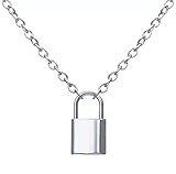 Molike Stainless Steel Simple Personality Punk Love Lock Pendant Necklace for Men Women, Fashion...