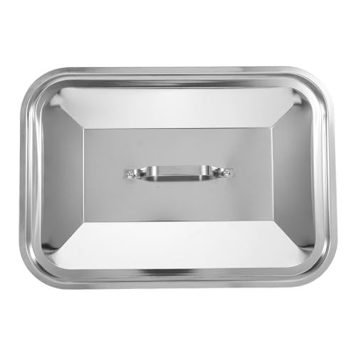 FONDOTIN Cubierta para Bandeja de Hornear Rectangular de Acero Inoxidable con Asa Tapa Protectora para Bandejas de Pescado Apta para Lavavajillas para Uso Doméstico y Barbacoas