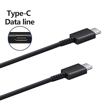 Image of THE BATTERY STORE Charging Cable Type C To C Compatible With Samsung Galaxy S21|S21+|S20|S20+|Note 20|Fold Series (Only Cable-Black) 3.28 Feet (1 Meter), Black (Vip-71)