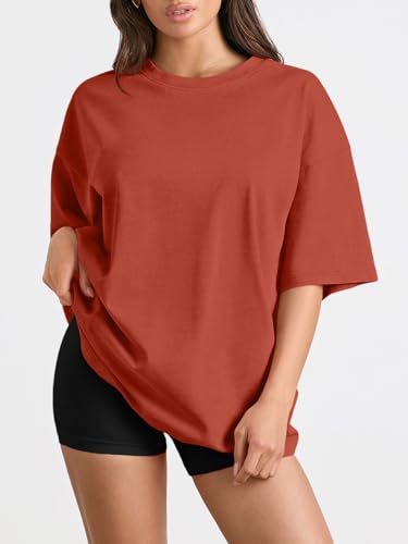 Image of Trendy Queen Womens Oversized T-Shirts Short Sleeves Workout Tops | Casual Summer Gym Tees Plus Size Fashion Clothes 2026