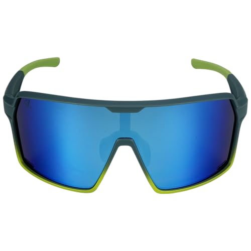 Image of Polarized Shield Sports Sunglasses with Mirrored Colored Lens and TR Frame