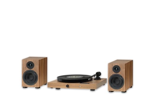 Pro-Ject Jukebox E1 et Speaker Box 5 Set Turntable System – Table tournante avec boîtiers – Bluetooth, Tout en Un, Facile à Installer – Noyer - Les Beatles, Paul McCartney, John Lennon, RIngo Starr, George Harrison Pro-Ject Jukebox E1 et Speaker Box 5 Set Turntable System - Table tournante avec boîtiers - Bluetooth, Tout en Un, Facile à Installer - Noyer – Image 6