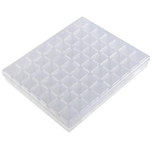 Image of 1 Pack 56 Grids Diamond-Paint-Art Box Plastic Jewelry Organizer Storage Container Diamond Embroidery Storage Boxes Nail Art Tools Storage Case for DIY Rhinestone Beads or Nail Art Small Findings