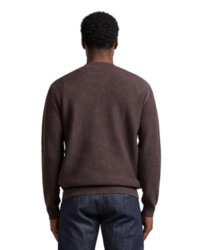 G-Star Washed R Knit Pullover pour homme - Pull maille col rond gris lavé