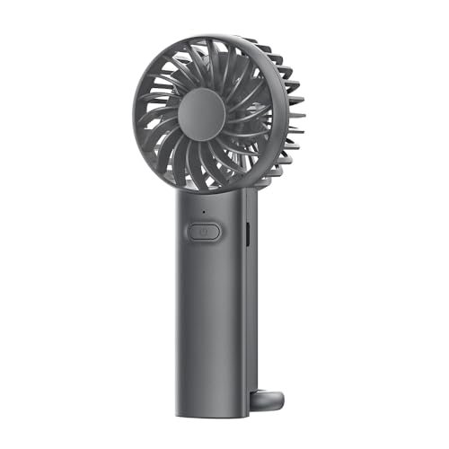 SHYOSUCCE Mini ventilador de mano con 3 velocidades ajustables con cordón, ventilador USB portátil para el hogar, la oficina, el aire libre y los viajes (gris)