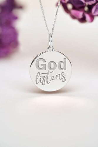 Collier pendentif pièce Dieu écoute argent idée cadeau - 2