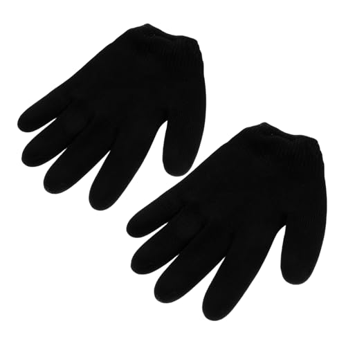 Beavorty 1 Par Guantes De Gel Guantes De Limpieza Guantes De Pulido Guantes De Máscara De Mano Tratamiento De Manos Suaves Máscara De Reparación De Manos Guantes De Piel Muerta Tela Black