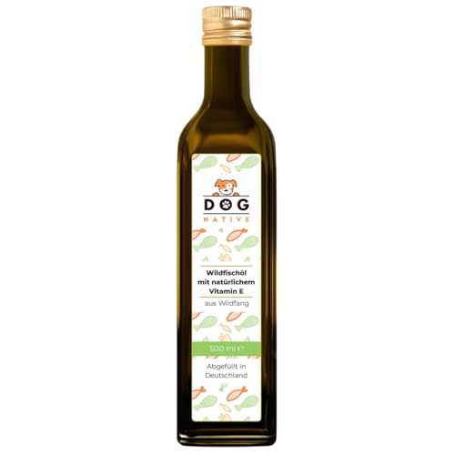 Dog-Native Wildfischöl für Hunde, Omega-3 Öl für Fell & Haut, Fischöl aus Wildfang, Barföl mit...