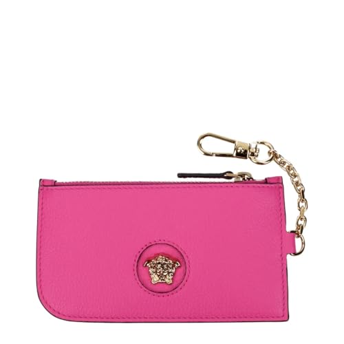 Versace Medusa Women's Pink Leather Credit Card Holder Wallet