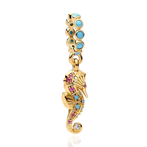 Image of S925 Sterling Silver Gold Plated Romantic Charms, Gifts for Mom Girlfriend Family on Valentine's Day Birthday Christmas Anniversary, Bracelet Necklace Bead Charm