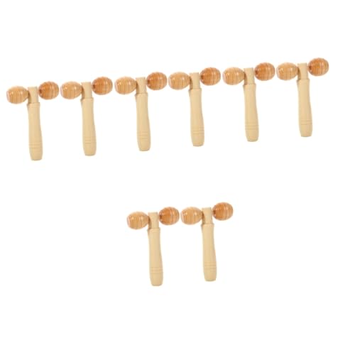 FRCOLOR 8pcs Wooden Leg Roller Tool Deep Tissue Manual Massage for Face Neck Shoulder Back Lightweight Portable Design for Home Travel Use Ergonomic Grip for Easy Handling