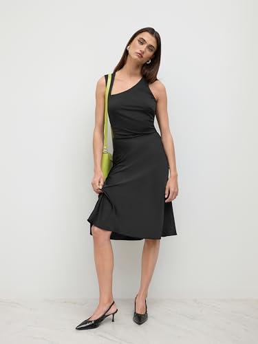 CIDER Satin Skirts Ruffle Bias Cut High Waist Knee Length Midi Skirt Elegant Party Skirt4