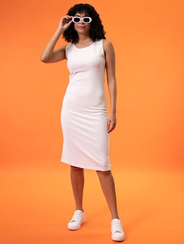 Image of KERI PERRY Women's Spandex Solid Bodycon Western Dress | A line | Winter Dress | Western | | Trendy | Midi Body Hugging