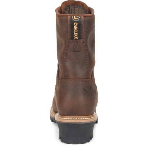 Carolina Spruce 8" Soft Toe Waterproof Logger Work Boot for Men, Durable Leather, Oil & Slip Resistant, EH Rated, Dark Brown - 9.5 D - Image 5