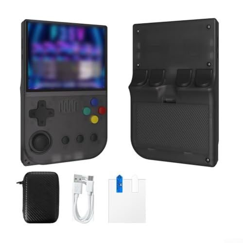 Aprilsunnyzone Consola de juegos portátil de estilo retro con más de 20000 juegos precargados Material ABS Dimensiones portátiles para el hogar y los viajes (negro)