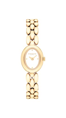 Image of Coach Sammy Women's 2H Quartz Watch Gift Set with Matching Adjustable Jewelry Bracelet - Oval Case - Minimalist Style - Gift for Her - 22.5mm