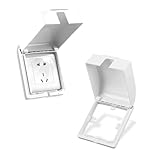 C h e r m y a a 2個 コンセントカバー 2連 コンセントカバー 鍵 コンセントカバー 大きいサイズ コンセント 防水カバー コンセントガード 電源カバー スイッチカバー パナソニック スイッチプレート コンセントカバー コンセント カバー スイッチカバー 被せるだけ スイッチカバー 電気 赤ちゃん コンセントカバー 浴室リビングベランダキッチン用防水防塵取付簡単 (白)