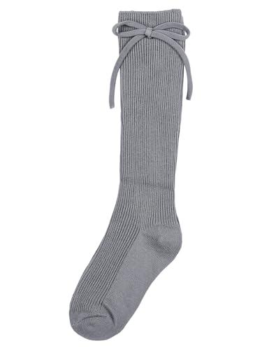 Sywiyi Baby Girls' Knee-High Socks Toddler/Big Girls Bowknot Long Socks Kids Cable Knit Seamless Stockings4