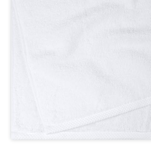 Amazon Basics Set Asciugamani Bagno Spugna 100% Cotone Telo Doccia 70x140 cm, Bianco, Confezione 2 Pezzi - Immagine 4