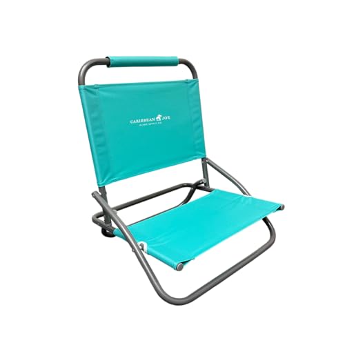 Caribbean Joe Folding Beach Chair, 1 Position Lightweight and Portable Foldable Outdoor Camping Chair, Teal