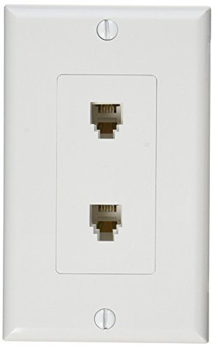 Placa de pared RJ11 para toma de teléfono fija Morris 80171 blanco de empotrar