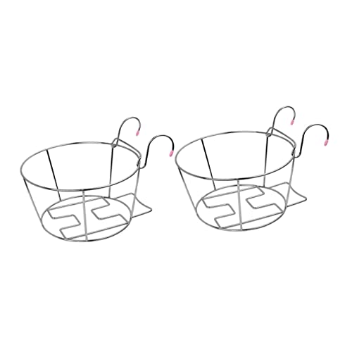 ibasenice 2 Piezas Soporte de Jardín para Macetas de Balcón Estante Colgante de Acero Inoxidable Duradero Rack de Almacenamiento Resistente para Jardineras Patios y Terrazas