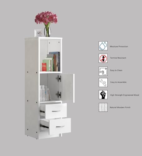 Image of Henry Multipurpose Storage Cabinet | Engineered Wood | Free-Standing Design | White Finish | Spacious & Durable | Easy Knock-Down Assembly