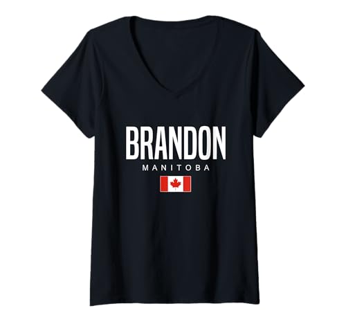 Womens Brandon Manitoba Canada V-Neck T-Shirt