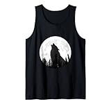 cool silhouette wolf forest per uomo donna lupo retrò canotta