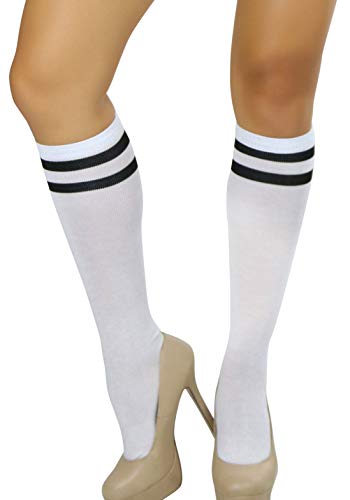 Image of ToBeInStyle Women's Knee High Socks with Striped Top