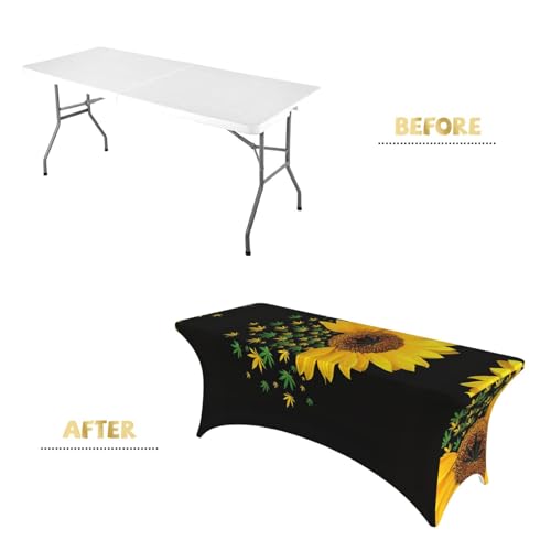 Nappe de table extensible élasthanne imprimé tournesols lavable