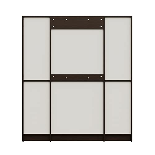 Image of Wakefit Wardrobe | 1 Year Warranty | Engineered Wood Almirah, Cupboard for Clothes Storage | 4 Door, 1 Drawer, 1 Hanging Space | Gingham - Wenge